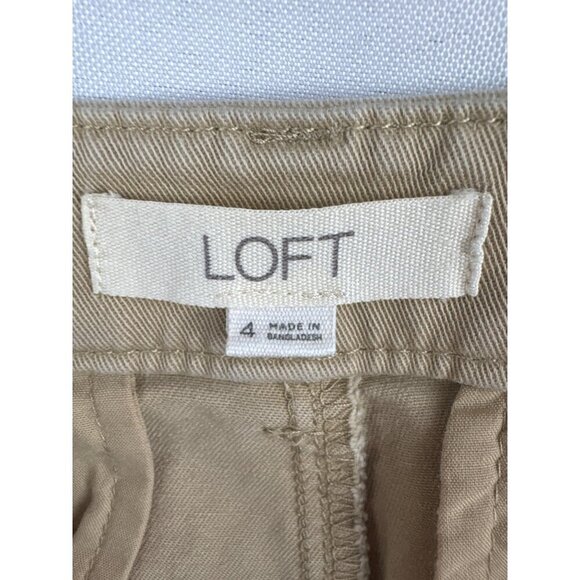 Loft Womens Cargo Pants Size 4 Beige Casual Cotton Spandex Blend Machine Washabl - Picture 4 of 6